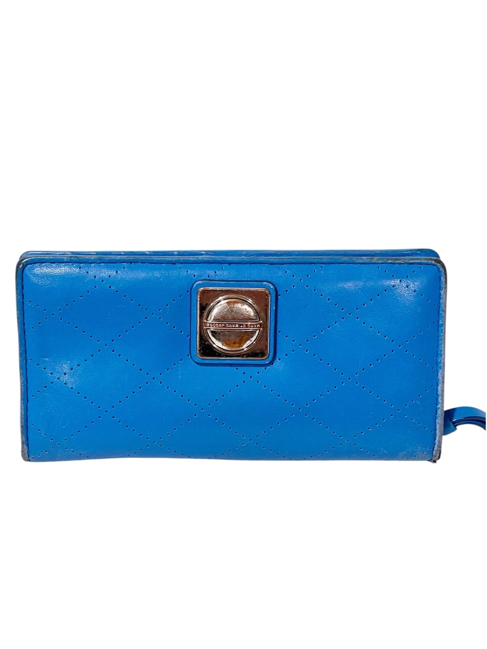 Marc by Marc Jacobs Blue Quilted Zip-Around Logo Wallet